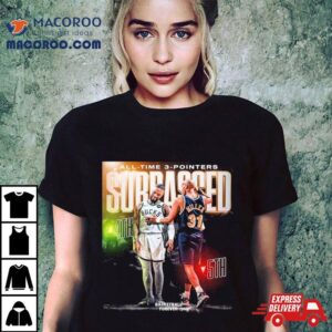 Damian Lillard Surpasses Reggie Miller For Th All Time In Three Pointers Made Tshirt