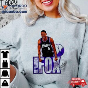 De Aaron Fox Sacramento Kings Player Signatures Tshirt