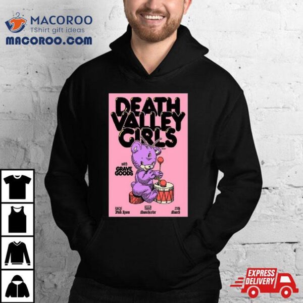 Death Valley Girls March 15 2024 Yes Pink Room Manchester England Shirt