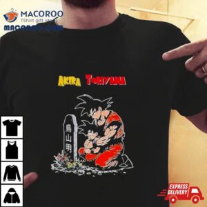 Dragon Ball Goku And Gohan Sting Visiting Akira Toriyama Grave Tshirt