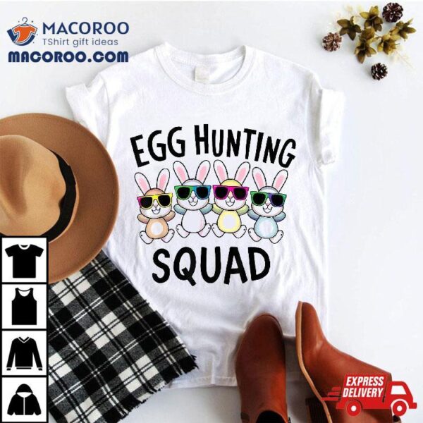 Egg Hunting Squad Crew Family Funny Happy Easter Bunny Kids Shirt