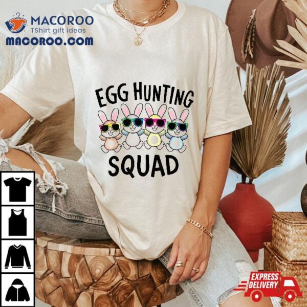 Egg Hunting Squad Crew Family Funny Happy Easter Bunny Kids Shirt