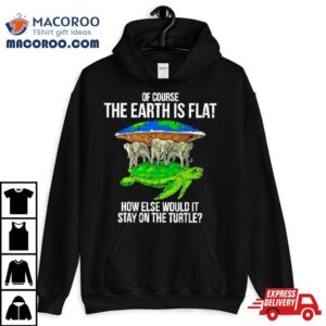 Elephant Of Course The Earth Is Flat How Else Would It Stay On The Turtle Tshirt