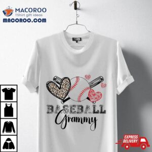 Family Baseball Grammy Heart Grandma Mothers Day Shirt