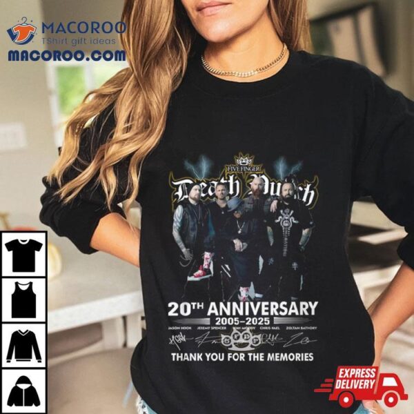 Five Finger Death Punch 20th Anniversary 2005 2025 Thank You For The Memories Shirt