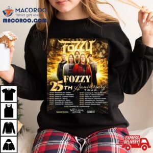 Fozzy 25th Anniversary Tour 2024 Performance Schedule Shirt
