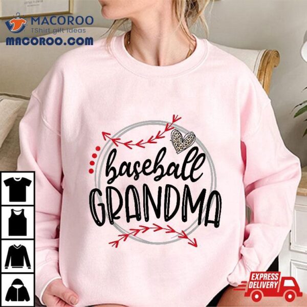 Funny Baseball Grandma Leopard Lovers Shirt