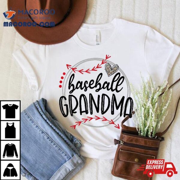 Funny Baseball Grandma Leopard Lovers Shirt