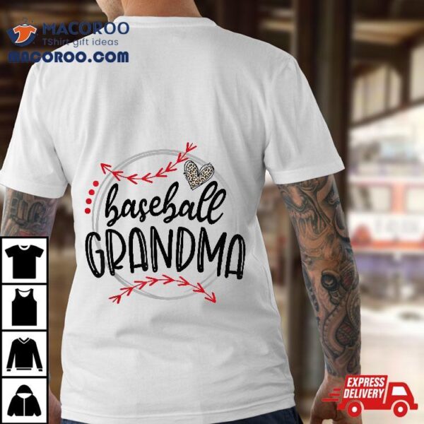 Funny Baseball Grandma Leopard Lovers Shirt