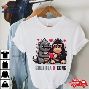 Funny Godzilla X Kong Love Hear Tshirt