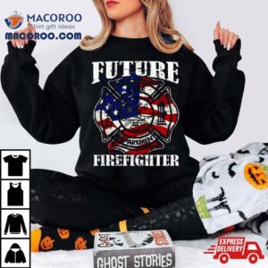 Future Firefighter Usa Flag Theme For Birthday Tshirt