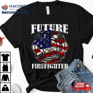 Future Firefighter Usa Flag Theme For Birthday Tshirt