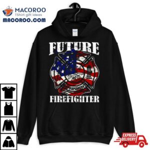 Future Firefighter Usa Flag Theme For Birthday Tshirt