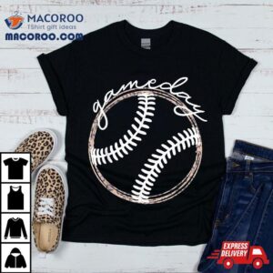 Game Day Baseball Cute Softball Leopard Life Mom For Shirt