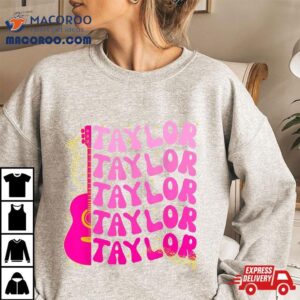 Girl Retro Taylor First Name Personalized Groovy Birthday Shirt