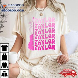 Girl Retro Taylor First Name Personalized Groovy Birthday Shirt