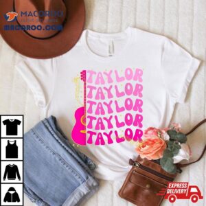 Girl Retro Taylor First Name Personalized Groovy Birthday Tshirt