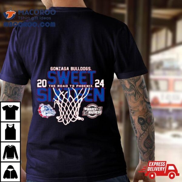 Gonzaga Bulldogs 2024 Men’s Basketball Sweet 16 The Road To Phoenix Shirt