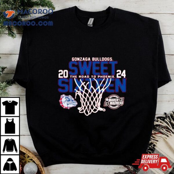 Gonzaga Bulldogs 2024 Men’s Basketball Sweet 16 The Road To Phoenix Shirt