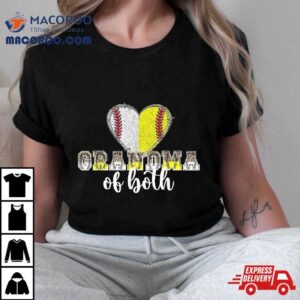 Grandma Of Both Heart Softball Baseball Tshirt