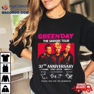 Green Day The Saviors Tour 37th Anniversary 1987 2024 Thank You For The Memories Signatures Shirt