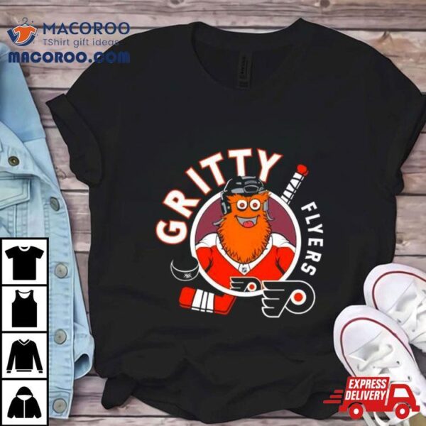 Gritty Flyers Helmet Player Philadelphia Hockey Shirt