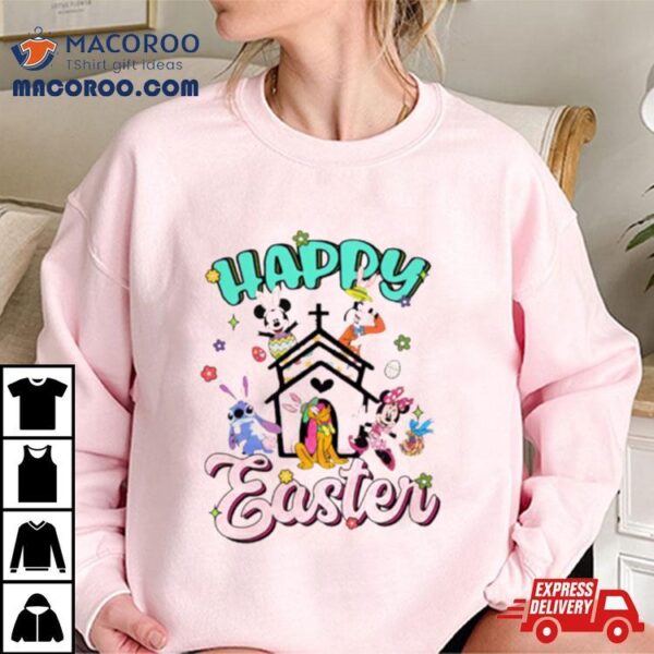 Happy Easter Disney Bunny Characters Shirt