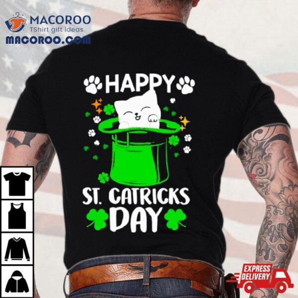 Happy St Catrick’s Day Cat Inside Green Hashirt