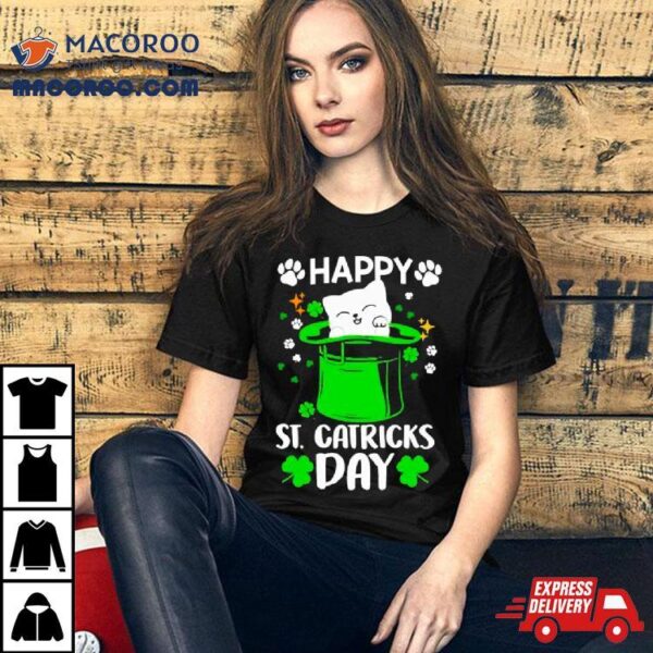 Happy St Catrick’s Day Cat Inside Green Hashirt