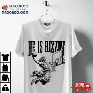 He Is Rizzin Basketball Jesus Retro Easter Christian Tshirt