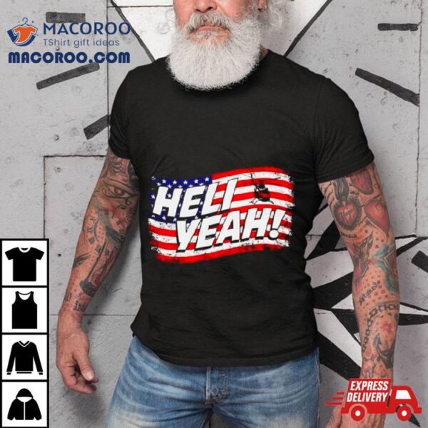 Helicopter Heli Yeah American Flag Shirt