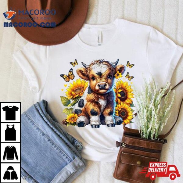 Highland Cow Sunflower Mother’s Day Farmer, Funny Farming Shirt