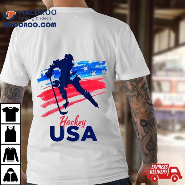 Hockey Usa Support The Team Shirt Ice Lover