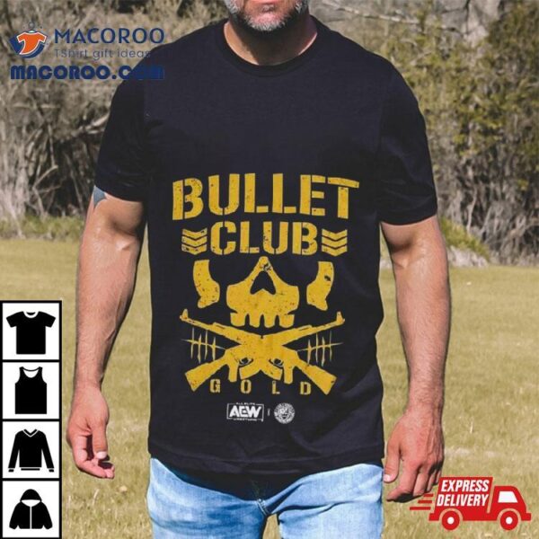 Hot Topic All Elite Wrestling Bullet Club Gold Aew Shirt