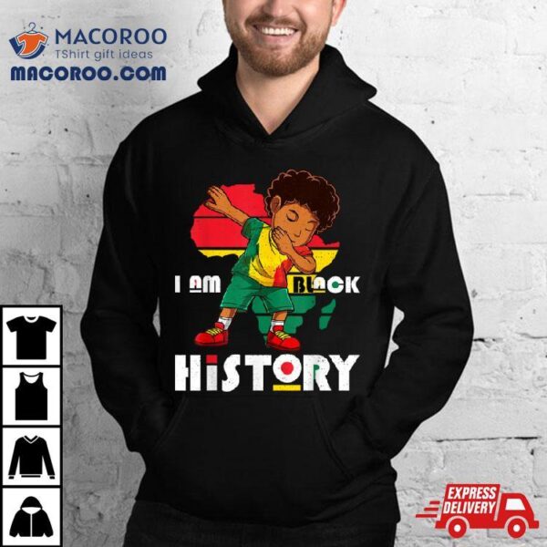 I Am Black History Month Kids Boys Afro African American Shirt