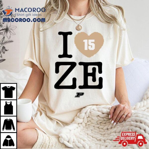 I Love Ze Heart 15 Zach Edey Purdue Boilermakers Shirt