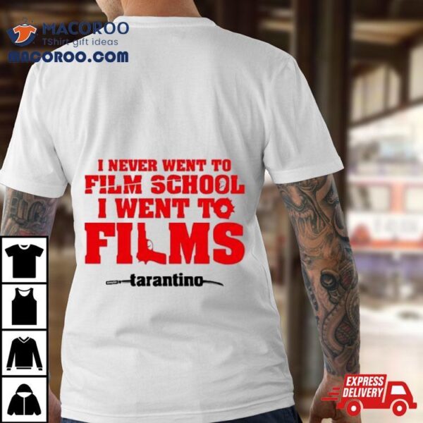 I Never Went To Film School I Went To Films Tarantino Shirt