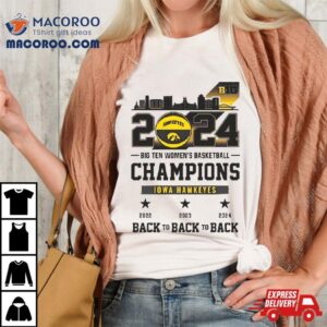 Iowa Hawkeyes Skyline Big Ten Women S Basketball Champions Back To Back To Back Tshirt