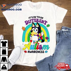 It S Ok To Be Different Autism Awareness Bluey Suppor Tshirt