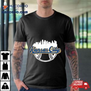 Kansas City Baseball Downtown Skyline Fan Tshirt