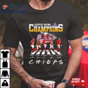 Kansas City Chiefs Abbey Road Super Bowl Lviiii Champions Chiefs Signatures Tshirt