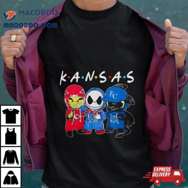 Kansas Sports Teams Jack Skellington X Grinch And Toothless Dragon Shirt