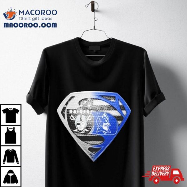 Las Vegas Raiders And Duke Blue Devils Superman Sports Shirt