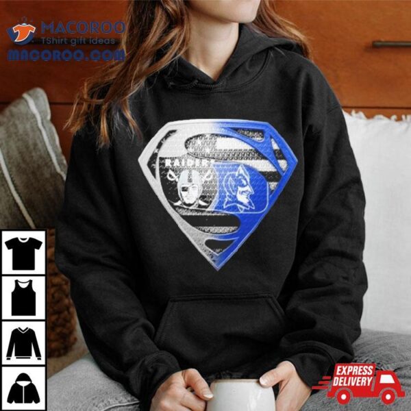 Las Vegas Raiders And Duke Blue Devils Superman Sports Shirt