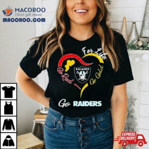 Las Vegas Raiders For Life Go Red Go Gold Go Eagles Heart Logo Tshirt