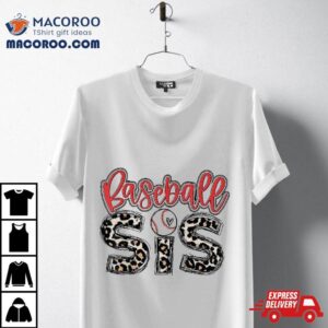 Leopard Baseball Sis Vintage Sport Lover Sister Mothers Day Shirt