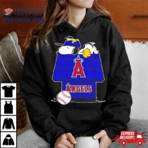 Los Angeles Angels Snoopy And Woodstock The Peanuts Baseball Tshirt