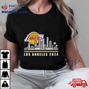 Los Angeles Lakers Skyline Players Names Tshirt