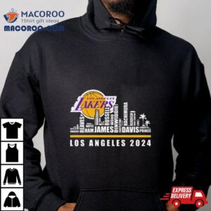 Los Angeles Lakers Skyline Players Names Tshirt