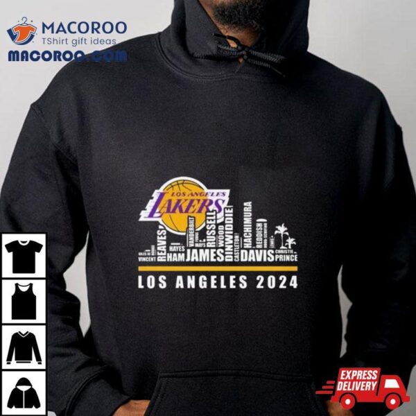 Los Angeles Lakers 2024 Skyline Players Names Shirt